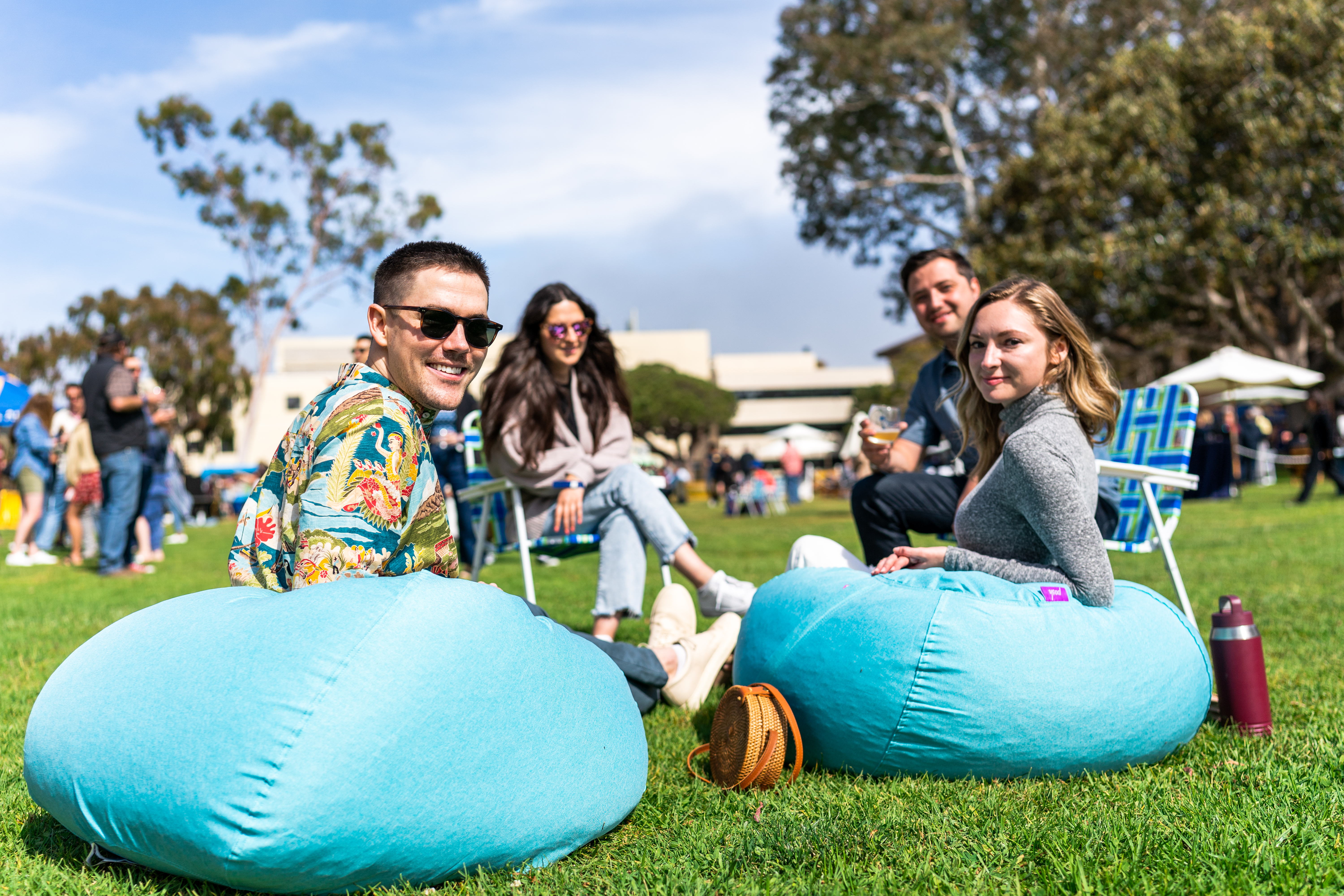 alumni on bean bags