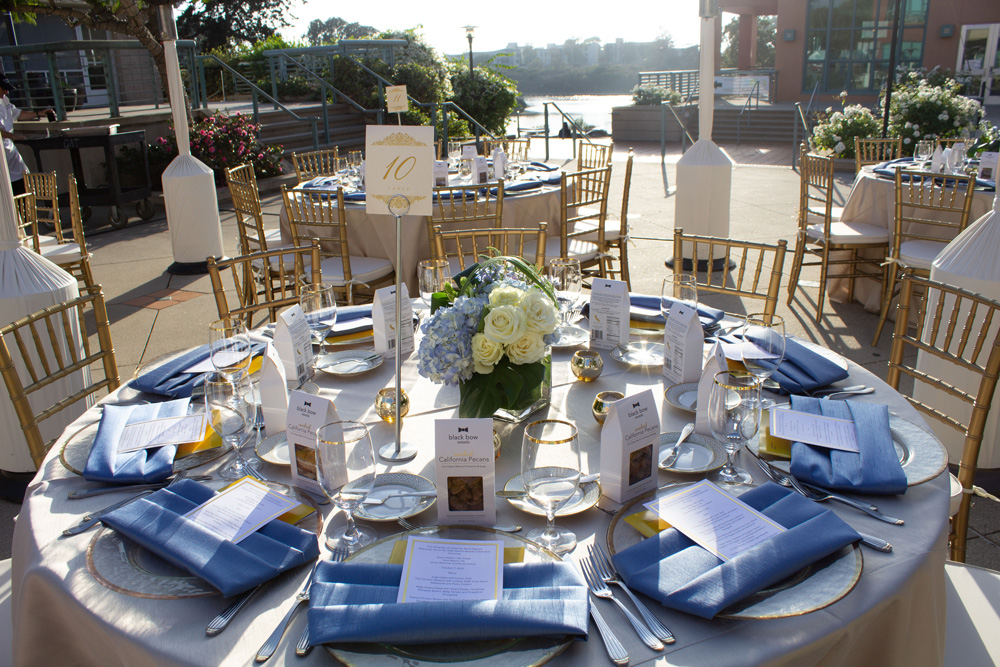 tables and chairs at the alumni awards banquet