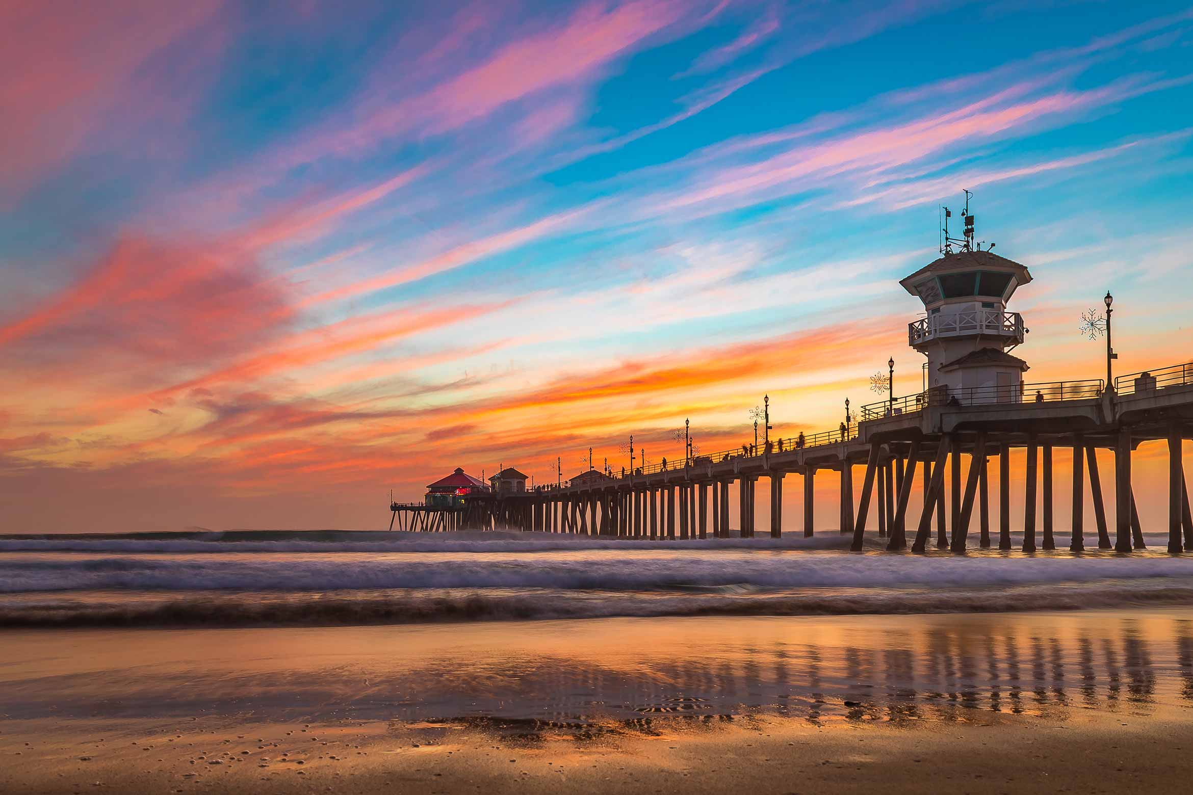 Huntington Beach Pier at sunset