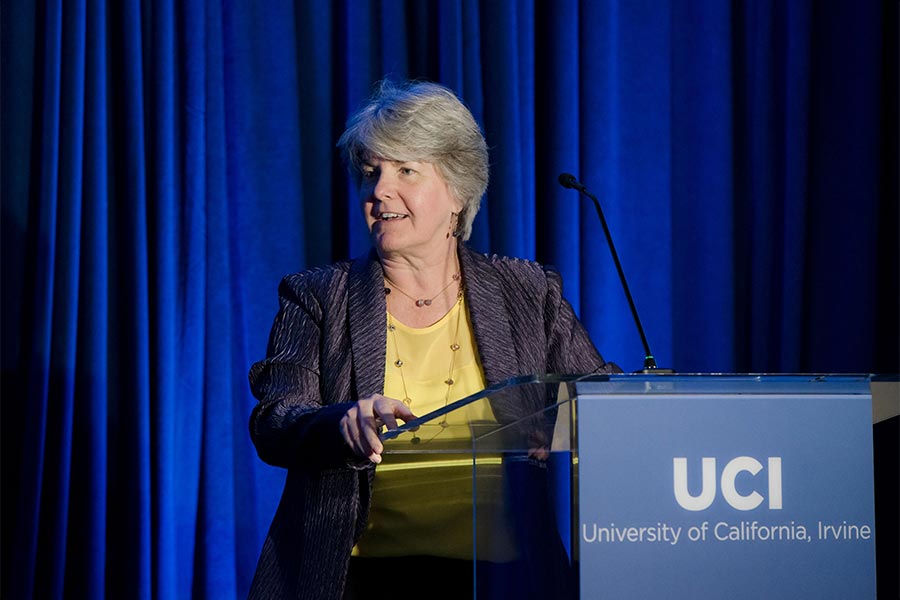 Valerie speaking at UCI