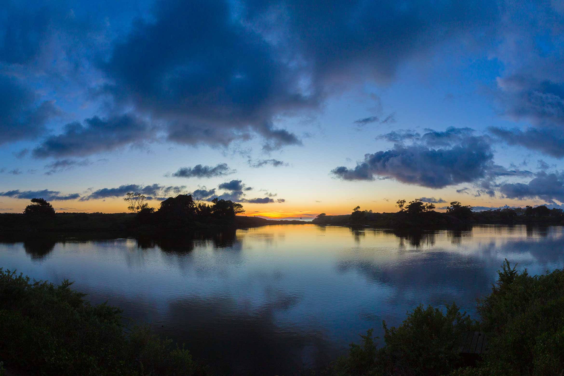 UCSB lagoon at sunset