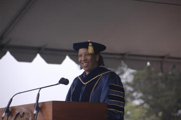 Dawn Speaking at Commencement 2007